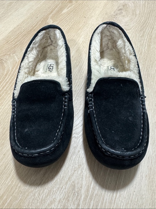 UGG Shoes - UGG Men’s Black Suede Shearling-Lined Slip-On Moccasins